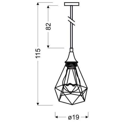 Lestenec na vrvici GRAF 1xE27/60W/230V