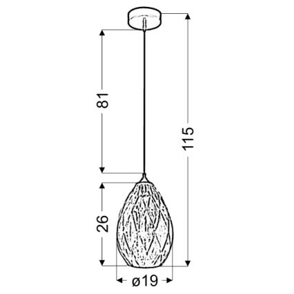 Lestenec na vrvici GRAN 1xE27/60W/230V