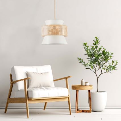 Lestenec na vrvici GRENADA 1xE27/20W/230V pr. 40 cm bež