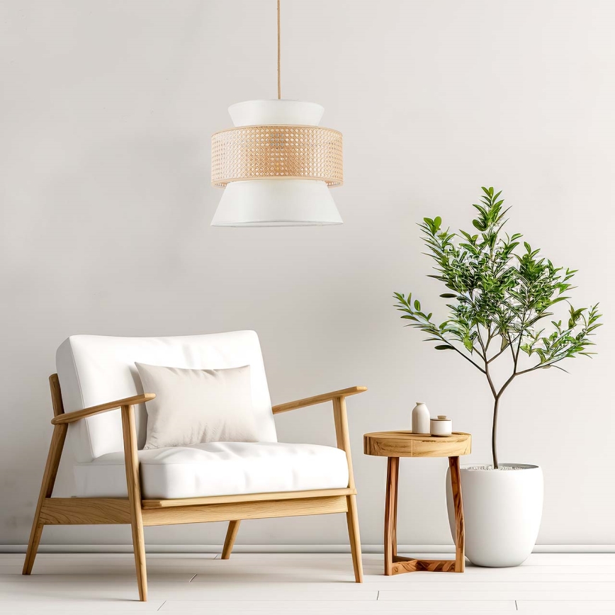Lestenec na vrvici GRENADA 1xE27/20W/230V pr. 40 cm bež