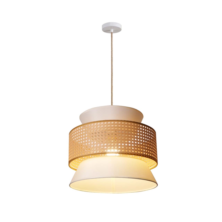 Lestenec na vrvici GRENADA 1xE27/20W/230V pr. 40 cm bež