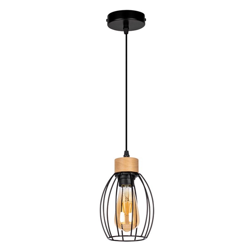 Lestenec na vrvici GUNNAR 1xE27/60W/230V hrast