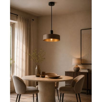 Lestenec na vrvici HAKI 1xE27/60W/230V rjava/črna