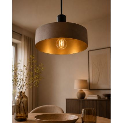 Lestenec na vrvici HAKI 1xE27/60W/230V rjava/črna