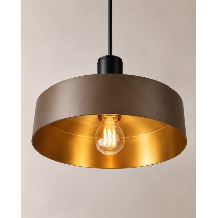 Lestenec na vrvici HAKI 1xE27/60W/230V rjava/črna