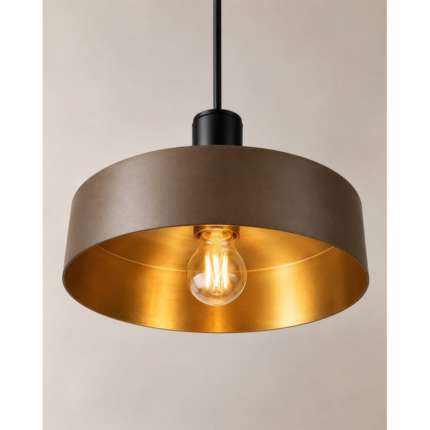 Lestenec na vrvici HAKI 1xE27/60W/230V rjava/črna
