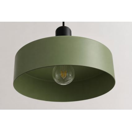 Lestenec na vrvici HAKI 3xE27/60W/230V zelena/črna