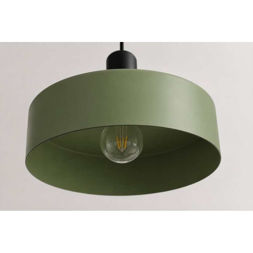 Lestenec na vrvici HAKI 3xE27/60W/230V zelena/črna