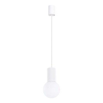 Lestenec na vrvici HALO 1xG9/8W/230V pr. 12 cm bela