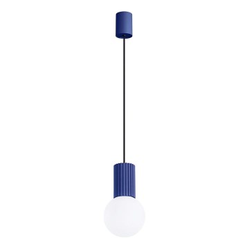 Lestenec na vrvici HALO 1xG9/8W/230V pr. 12 cm modra