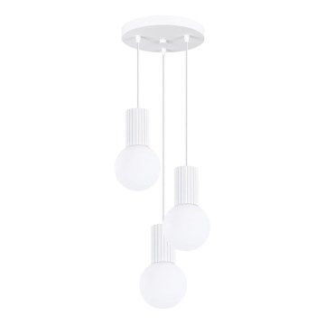 Lestenec na vrvici HALO 3xG9/8W/230V pr. 25 cm bela
