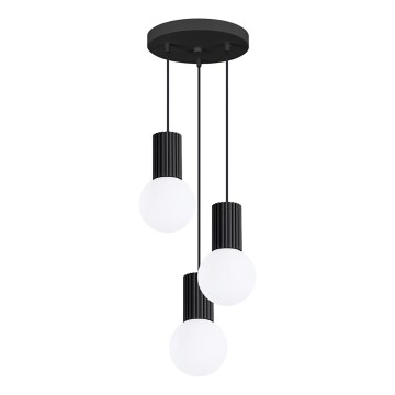 Lestenec na vrvici HALO 3xG9/8W/230V pr. 25 cm črna