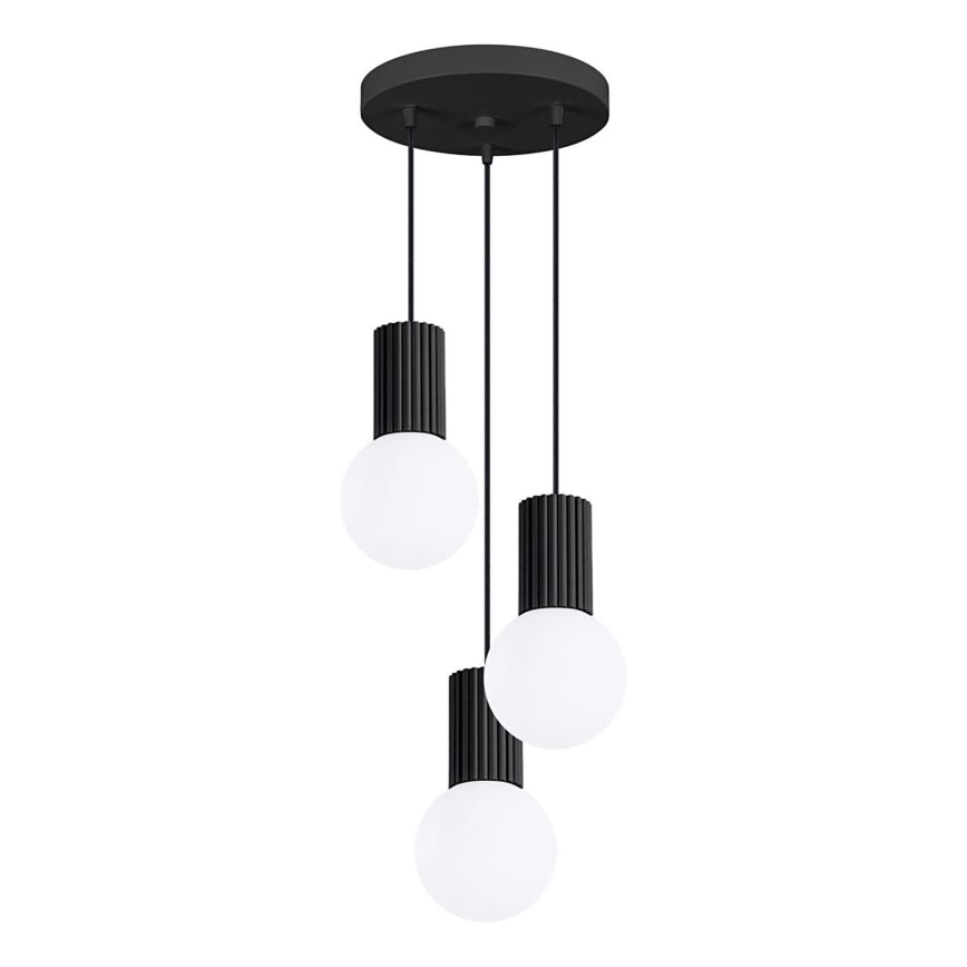 Lestenec na vrvici HALO 3xG9/8W/230V pr. 25 cm črna