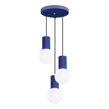 Lestenec na vrvici HALO 3xG9/8W/230V pr. 25 cm modra