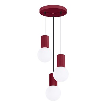 Lestenec na vrvici HALO 3xG9/8W/230V pr. 25 cm rdeča