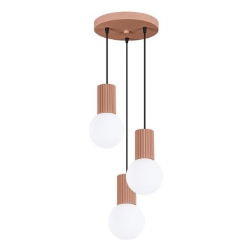 Lestenec na vrvici HALO 3xG9/8W/230V pr. 25 cm rjava