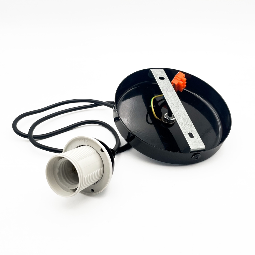 Lestenec na vrvici HARMA 1xE27/15W/230V pr. 14 cm bela/črna