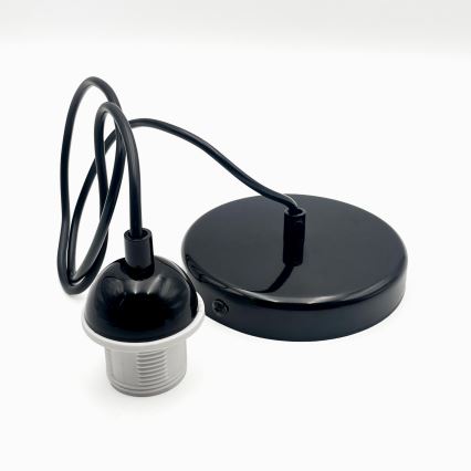 Lestenec na vrvici HARMA 1xE27/15W/230V pr. 14 cm bela/črna