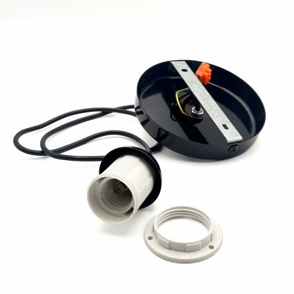 Lestenec na vrvici HARMA 1xE27/15W/230V pr. 14 cm bela/črna
