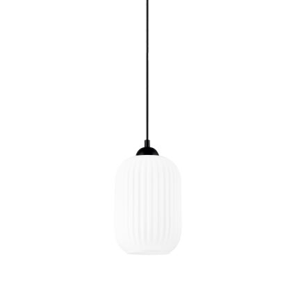 Lestenec na vrvici HARMA 1xE27/15W/230V pr. 14 cm bela/črna