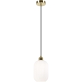 Lestenec na vrvici HARMA 1xE27/15W/230V pr. 14 cm bela/zlata