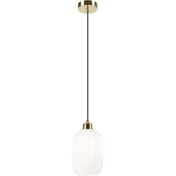 Lestenec na vrvici HARMA 1xE27/15W/230V pr. 14 cm bela/zlata