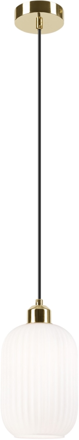 Lestenec na vrvici HARMA 1xE27/15W/230V pr. 14 cm bela/zlata