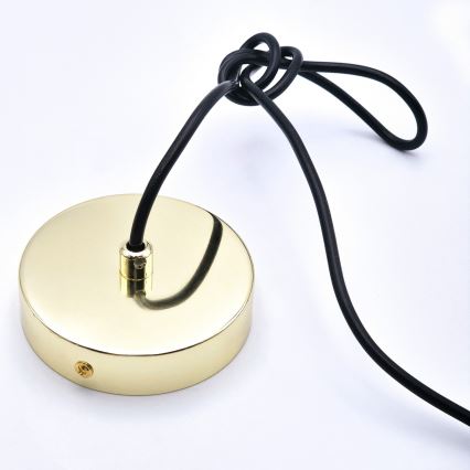 Lestenec na vrvici HARMA 1xE27/15W/230V pr. 14 cm bela/zlata