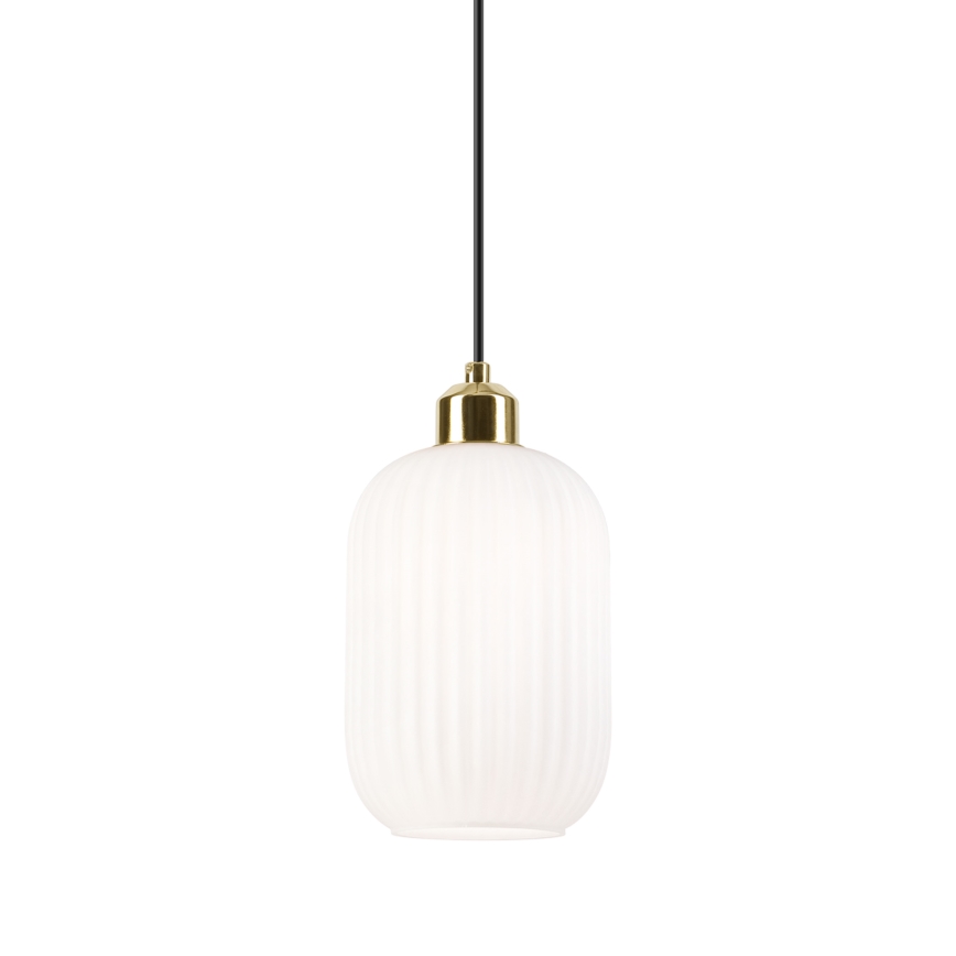 Lestenec na vrvici HARMA 1xE27/15W/230V pr. 14 cm bela/zlata