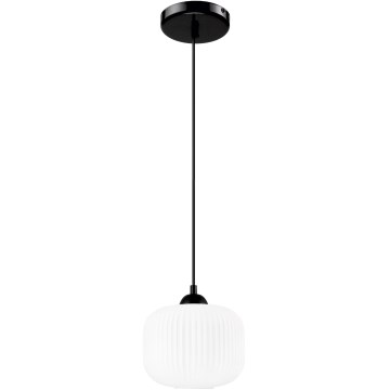 Lestenec na vrvici HARMA 1xE27/15W/230V pr. 20 cm bela/črna