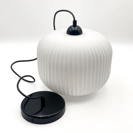 Lestenec na vrvici HARMA 1xE27/15W/230V pr. 20 cm bela/črna