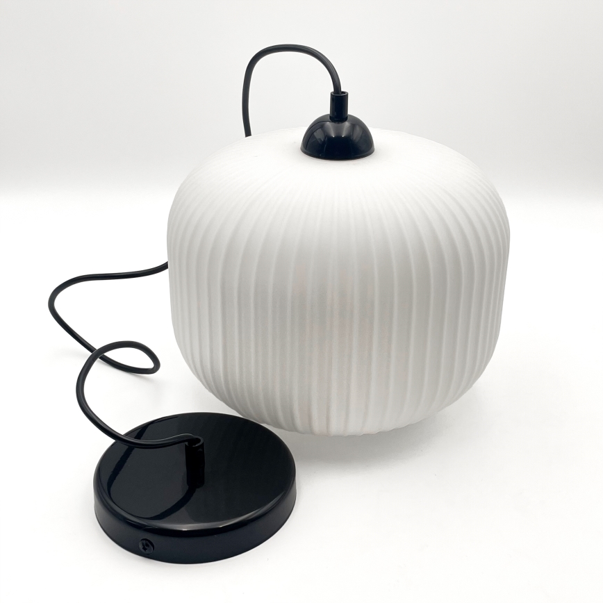 Lestenec na vrvici HARMA 1xE27/15W/230V pr. 20 cm bela/črna