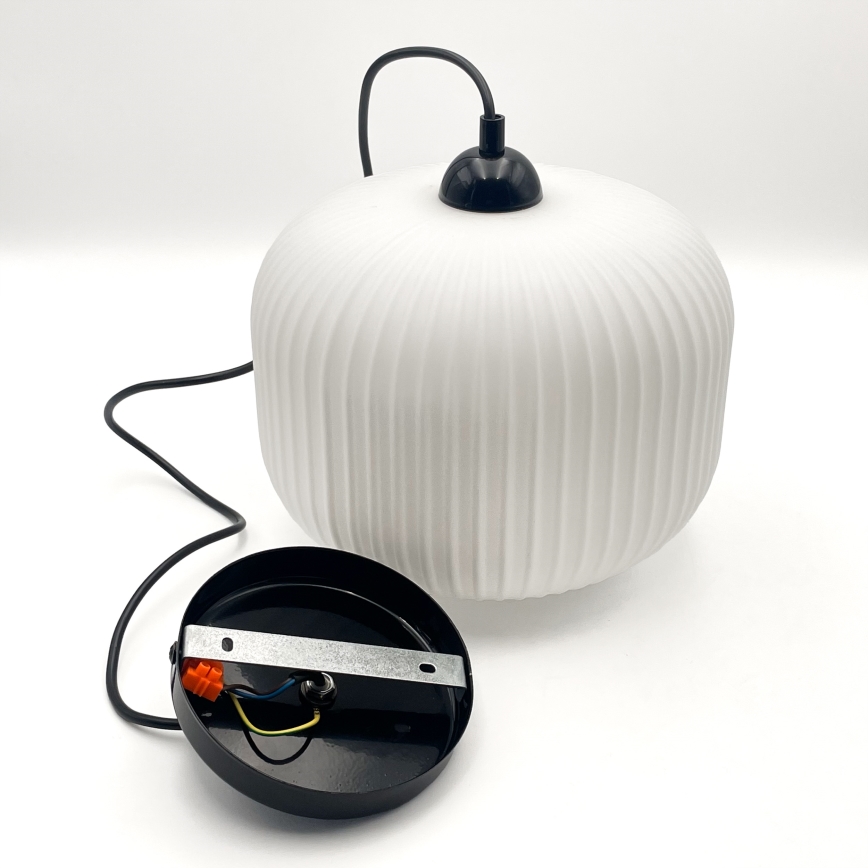 Lestenec na vrvici HARMA 1xE27/15W/230V pr. 20 cm bela/črna