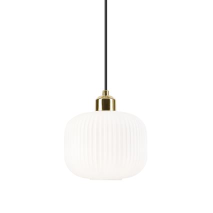 Lestenec na vrvici HARMA 1xE27/15W/230V pr. 20 cm bela/zlata