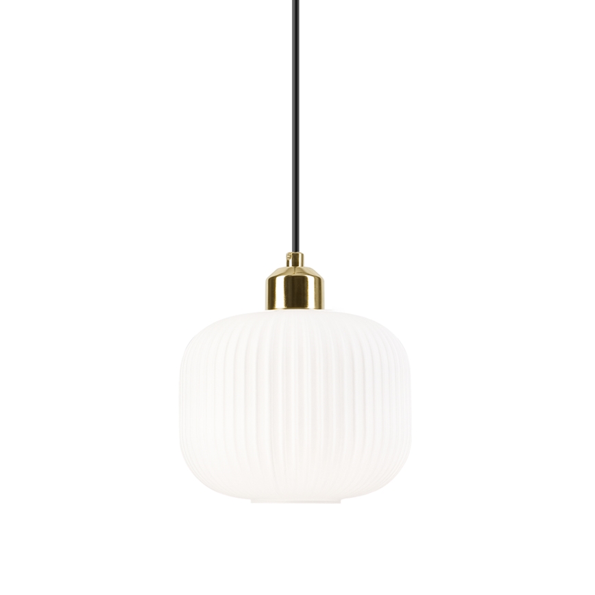 Lestenec na vrvici HARMA 1xE27/15W/230V pr. 20 cm bela/zlata