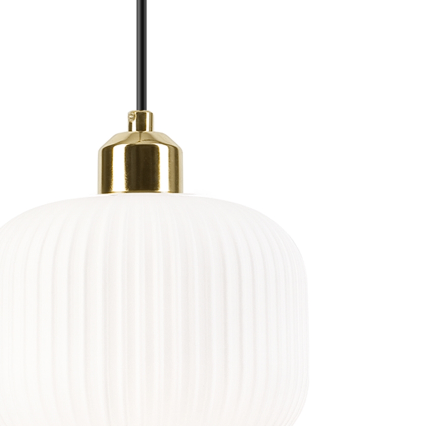 Lestenec na vrvici HARMA 1xE27/15W/230V pr. 20 cm bela/zlata