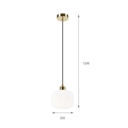 Lestenec na vrvici HARMA 1xE27/15W/230V pr. 20 cm bela/zlata