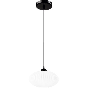 Lestenec na vrvici HARMA 1xE27/15W/230V pr. 25 cm bela/črna