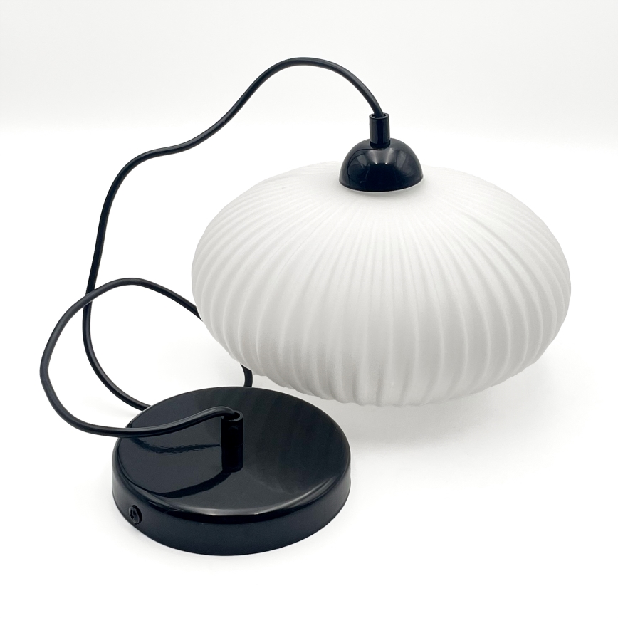 Lestenec na vrvici HARMA 1xE27/15W/230V pr. 25 cm bela/črna