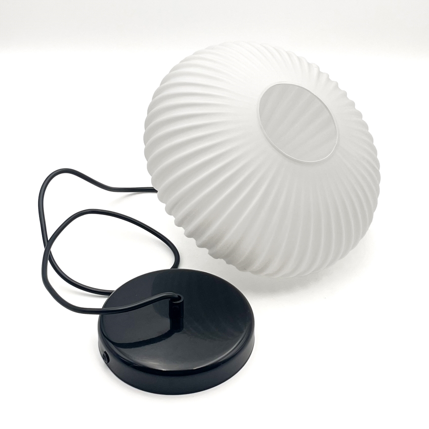 Lestenec na vrvici HARMA 1xE27/15W/230V pr. 25 cm bela/črna