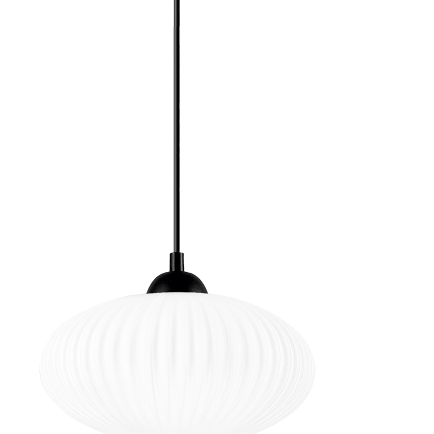 Lestenec na vrvici HARMA 1xE27/15W/230V pr. 25 cm bela/črna