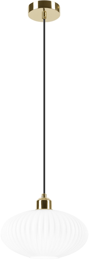 Lestenec na vrvici HARMA 1xE27/15W/230V pr. 25 cm bela/zlata