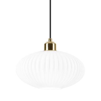 Lestenec na vrvici HARMA 1xE27/15W/230V pr. 25 cm bela/zlata