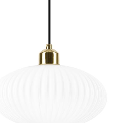 Lestenec na vrvici HARMA 1xE27/15W/230V pr. 25 cm bela/zlata