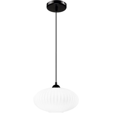 Lestenec na vrvici HARMA 1xE27/15W/230V pr. 30 cm bela/črna