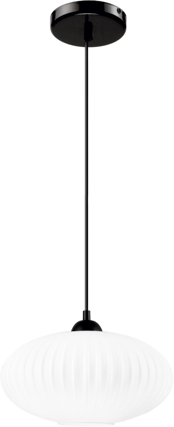 Lestenec na vrvici HARMA 1xE27/15W/230V pr. 30 cm bela/črna