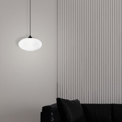 Lestenec na vrvici HARMA 1xE27/15W/230V pr. 30 cm bela/črna