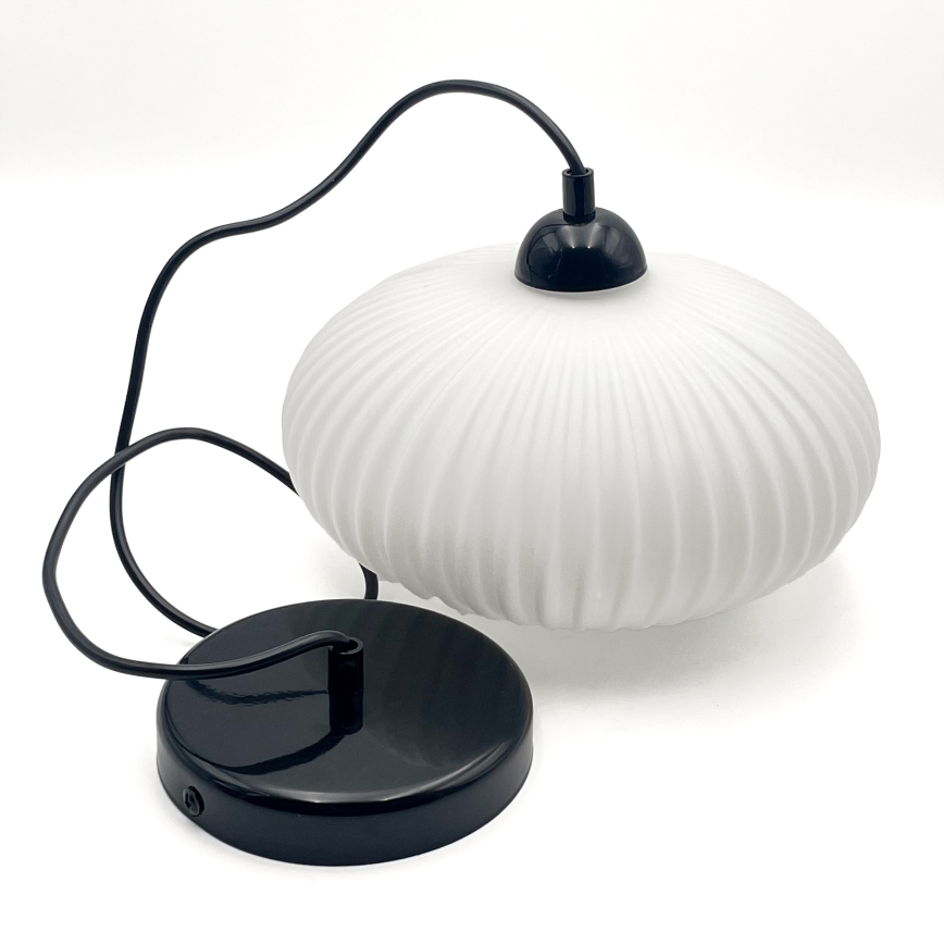 Lestenec na vrvici HARMA 1xE27/15W/230V pr. 30 cm bela/črna