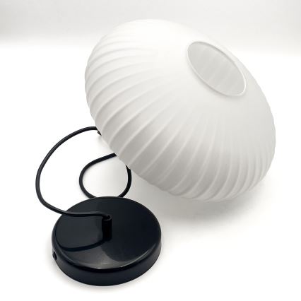 Lestenec na vrvici HARMA 1xE27/15W/230V pr. 30 cm bela/črna
