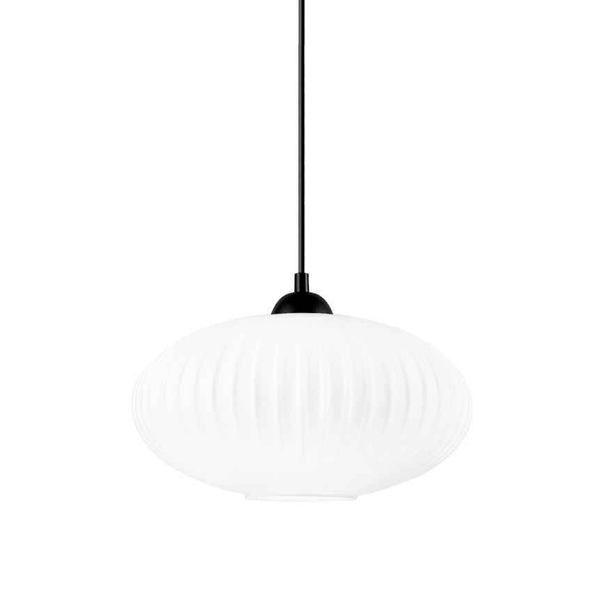 Lestenec na vrvici HARMA 1xE27/15W/230V pr. 30 cm bela/črna